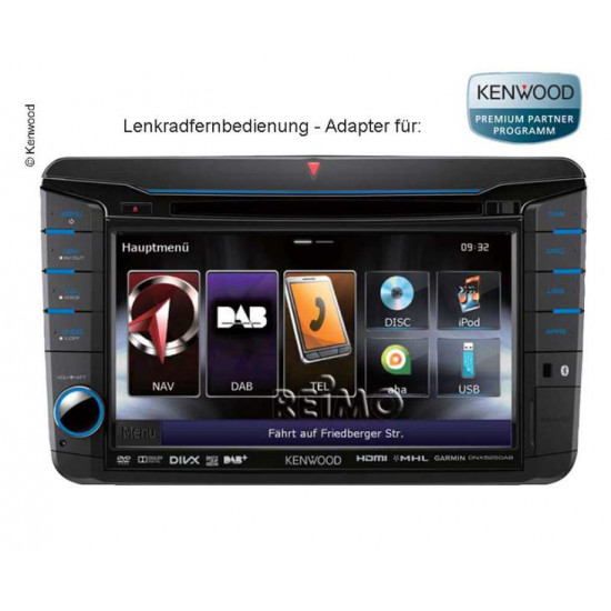 Motorhome navigation system: VW T5 steering wheel remote control adapter Kenwood