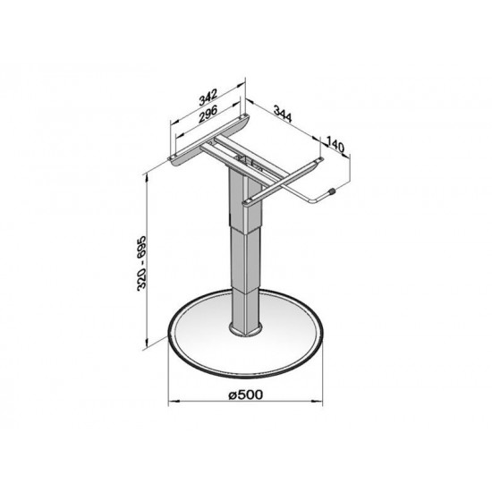 Single-column lifting table 320 - 695 mm