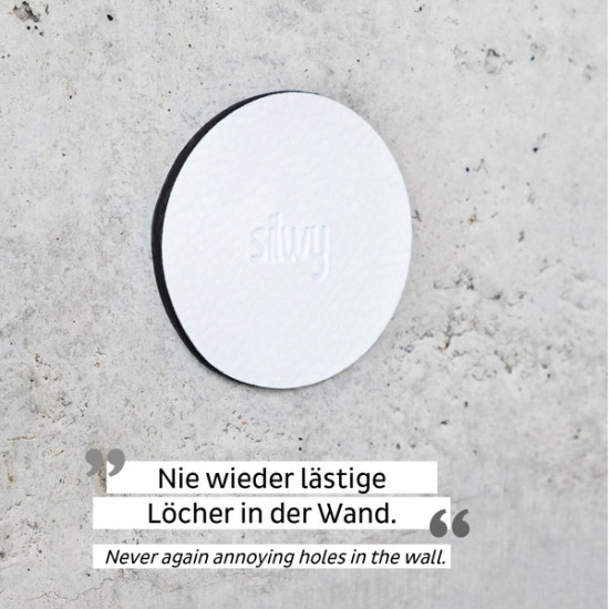 Metal nano-gel pads; set of 4, white, Ø 7.5 cm