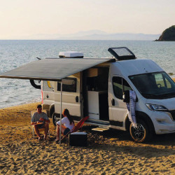 FIAMMA F80s awning set 320 cm, Case Polar White, Cloth Royal Grey