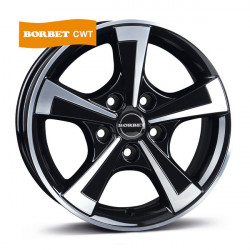 15" alloy wheel CWT Black polished glossy - For caravans or trailers