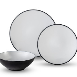 FJORD Premium Melamine Dinnerware Set in High-Quality Two-Tone Look for 2 People