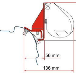 FIAMMA Mounting adapter for Fiamma F35 PRO - VW T5/T6, With Brandrup rain gutter, Deep Black