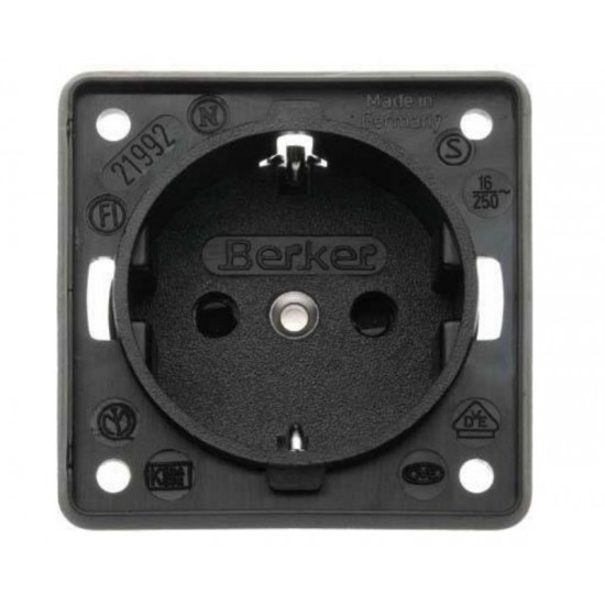 Schuko socket black