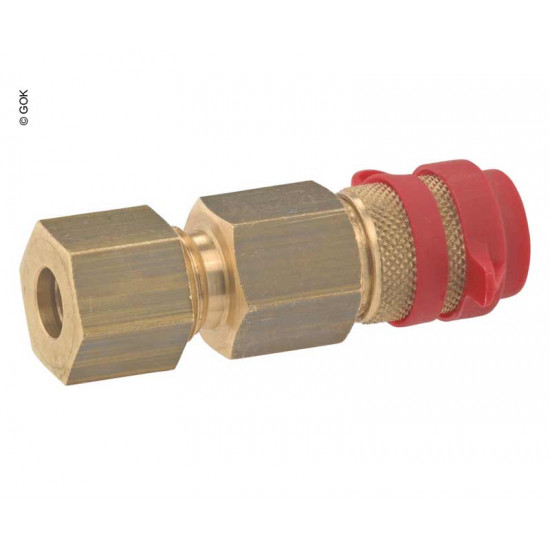 Gas fitting coupling with 8mm nozzle