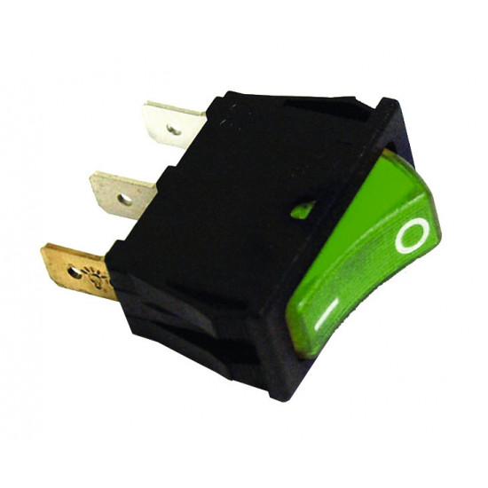 Rocker switch, 230V, green