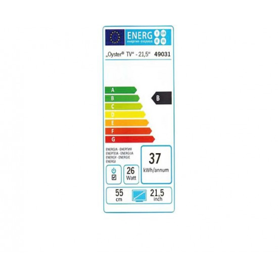 12V Oyster® TV 21.5" with DVB-T2/DVB-S2 tuner