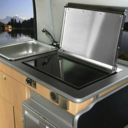 Wallas glass ceramic cooktop and heater - silver
