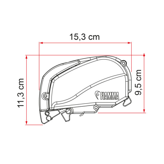 W 3700 x Abstract 2500mm FIAMMA Roof awning F80S Fabric color Royal Grey, Housing color Titanium