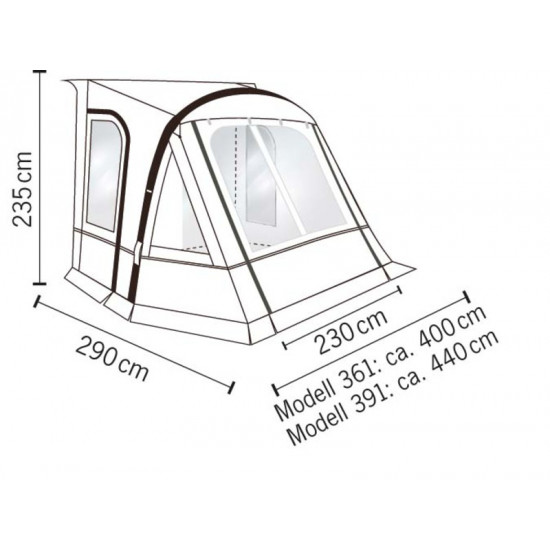 ADRIA ACTION AIR 391 Inflatable Caravan Awning