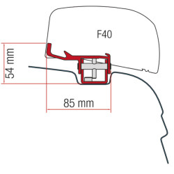 FIAMMA Mounting adapter for F40Van VW T5/T6, UK version
