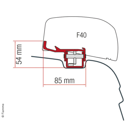 FIAMMA Mounting adapter for F40Van VW T5/T6, UK version