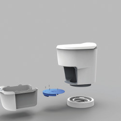 Clesana C1 – waterless toilet with round base