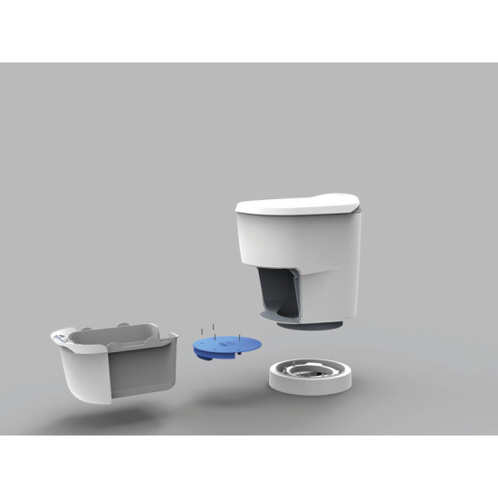Clesana C1 – waterless toilet with round base