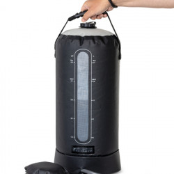 Camping shower with foot pump