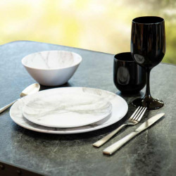 Melamine dinnerware set MARBLE - For 2 people