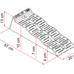 Level Up step wedges up to 5 t per axle - Grey - Set of 2