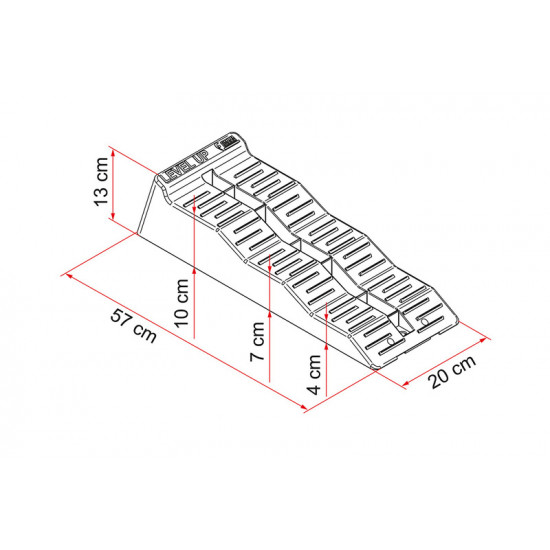 Level Up step wedges up to 5 t per axle - Grey - Set of 2