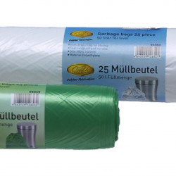 30L waste bag roll - 25 pieces - Green