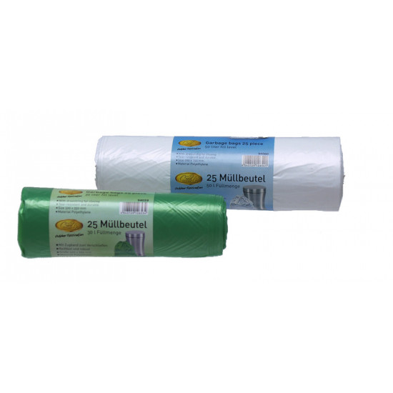 50L waste bag roll - 25 pieces - White