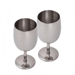 Stainless steel wine glasses - set of 2