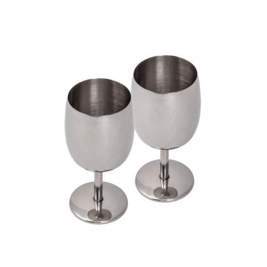 Stainless steel wine glasses - set of 2