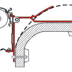 FIAMMA Adapter for F45i/F45iL/ZIP special mounting, T-adapter, Width: 80 mm