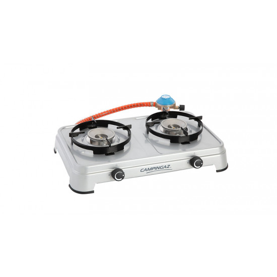 Campingaz Camping Cook gas stove with hose and regulator for CV cartridge, 2 burners