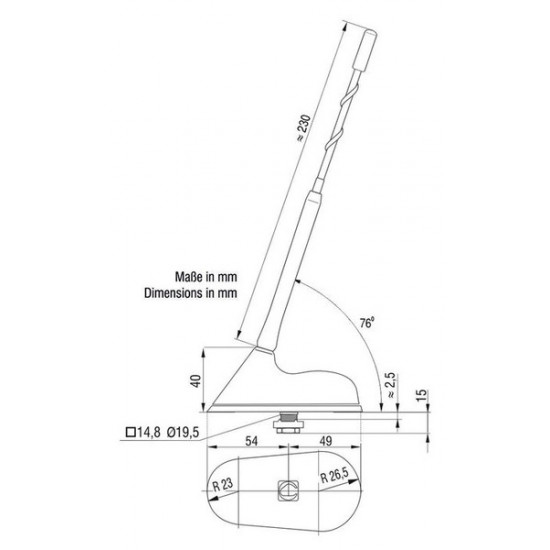 Roof antenna for vans.Met