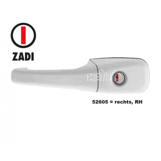 Exterior door handle right side Fiat CARAVAN white, without cylinder, without key