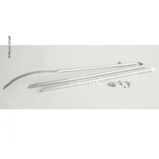 Bent tension rod 210-275cm aluminum Ø25mm 3-piece