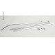 Bent tension rod 210-275cm aluminum Ø25mm 3-piece