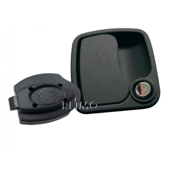 Euro garage lock, black (wall thickness 34-42mm), without cylinder and key