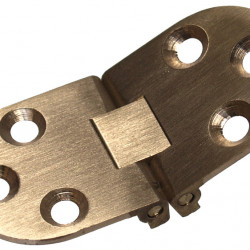 Folding table hinge, matte brass