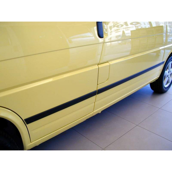 Side protection strip for VW T4 from 03/1996 short wheelbase, 6-piece set - Black