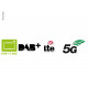 Universal antenna for DVB-T2/FM/DAB+/4G LTE and 5G high-speed internet