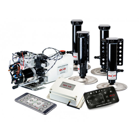 MA-VE Hydraulic leveling jacks - 12V system for Alko X250/X290 with Fiat chassis