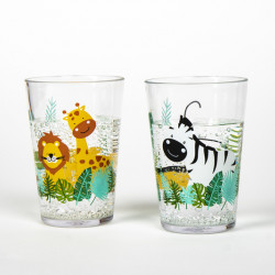Drinking glasses with SAFARI motif, set of 2