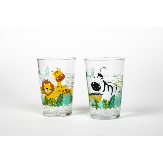 Drinking glasses with SAFARI motif, set of 2