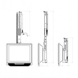 Manual TFT pull-out, vertically from top to bottom