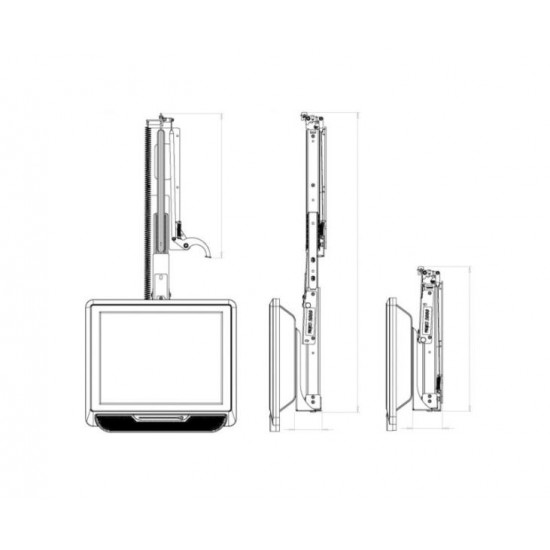 Manual TFT pull-out, vertically from top to bottom
