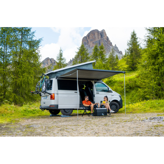 W 3000 x Abstract 2500mm Fiamma F43 Van awning - wall-mounted awning, Royal Grey, housing Deep Black