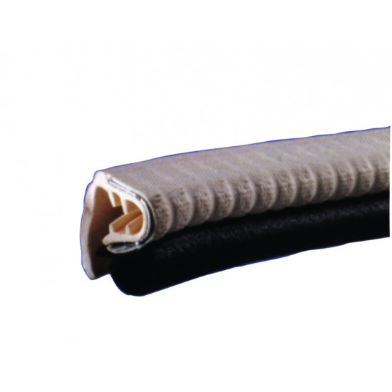 Caravan door sealing profile - Ivory / Black - 1 linear meter