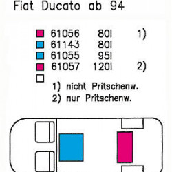 Water tank 80 l - Fiat Ducato and identical models, model years 1994-2006 - EV 1711