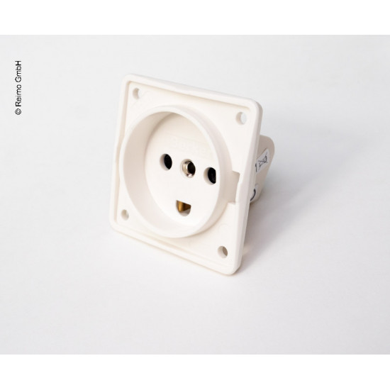 230V recessed socket, white