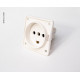230V recessed socket, white