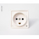 230V recessed socket, white