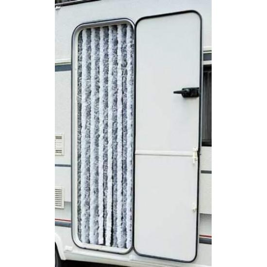 Fleece curtain 56x205 grey/blue/white for motorhomes and caravans