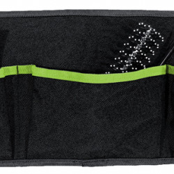 Tessa 3 storage basket, with 3 pockets, black/lime, W60xH20cm, eyelet fastening