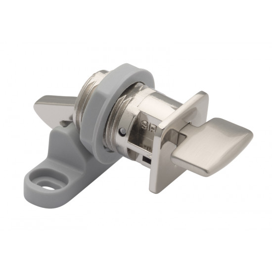 Furniture flap lock - stainless steel effect